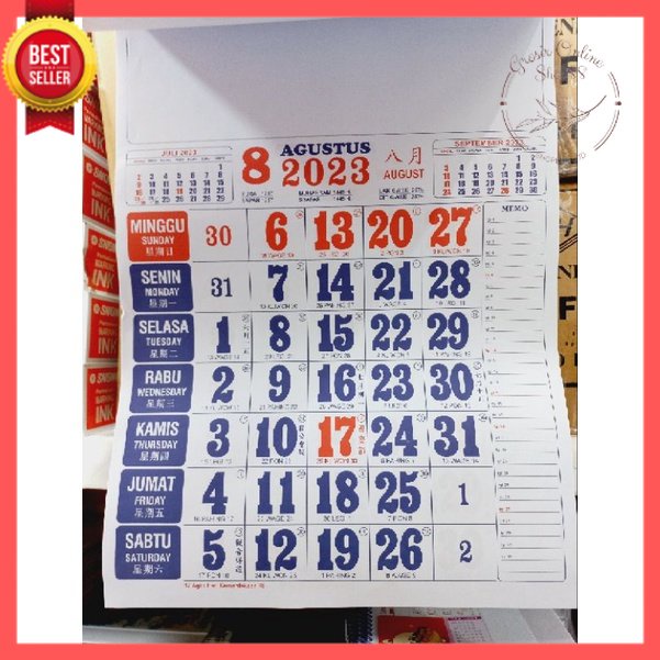 GOS -F314-  Kalender Kertas Tahun 2023 - Kalender Kerja Ukuran Standar - Kalender 1 Pcs