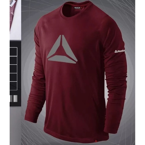 Kaos tshirt baju obral murah combed 30s distro REEBOK LENGAN PANJANG polos custom indonesia pria wan