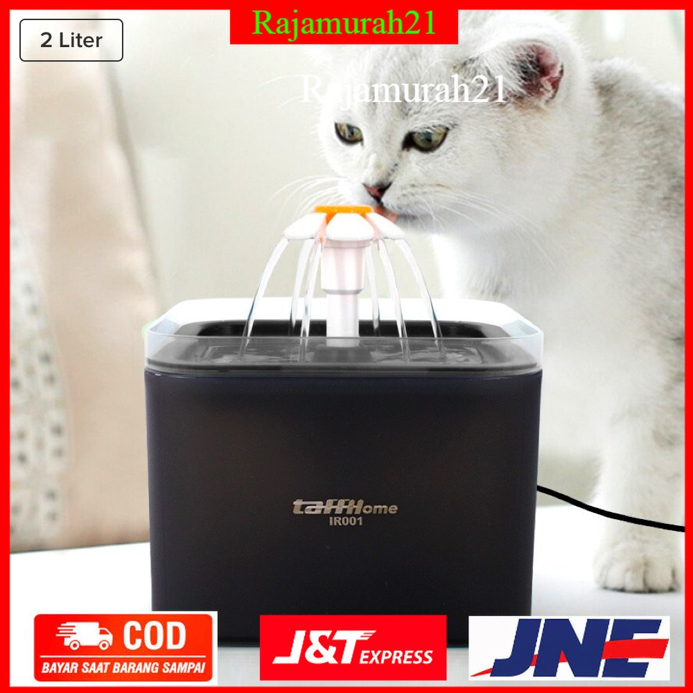 TaffHOME Water Dispenser Fountain Tempat Minum Anjing Kucing 2 Liter - Gray - 7RHXVBGY