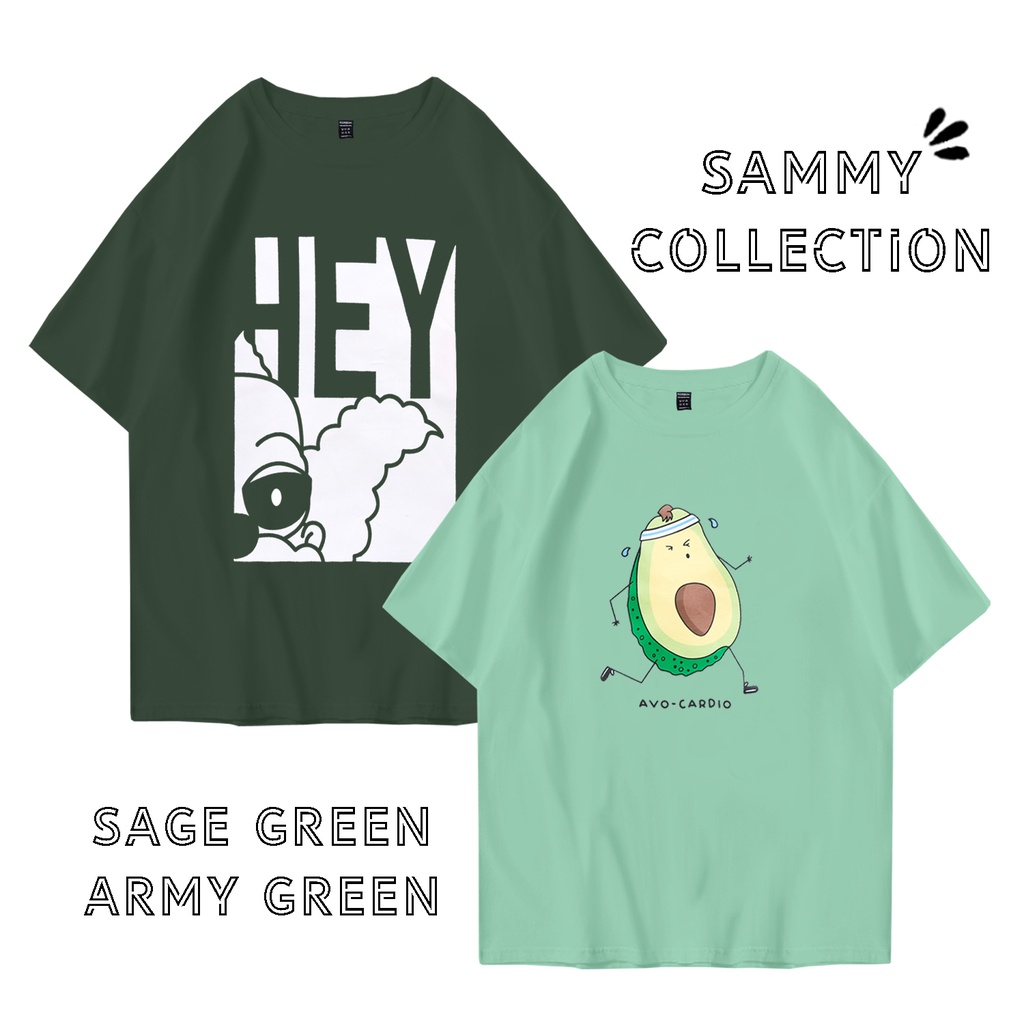 ELLIPSESINC Kaos Oversize SAGE GREEN x ARMY GREEN