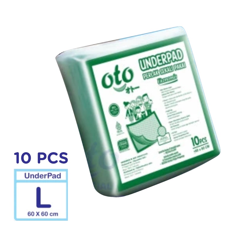 aksesoris - underpad, perlak, pad RAK - OTO Under Pad Underpad Perlak Sekali Pakai Alas Pasien Menyerap Urine Uk L isi 10pcs x 12 Pack