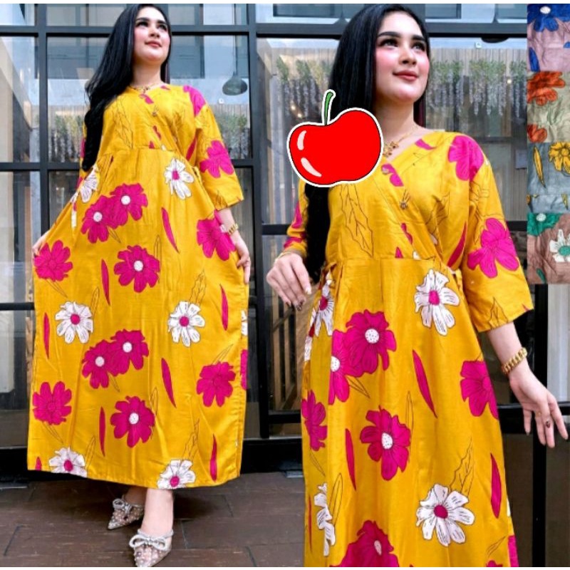 Daster Dress Kimono Panjang Semata Kaki Motif Lusiana