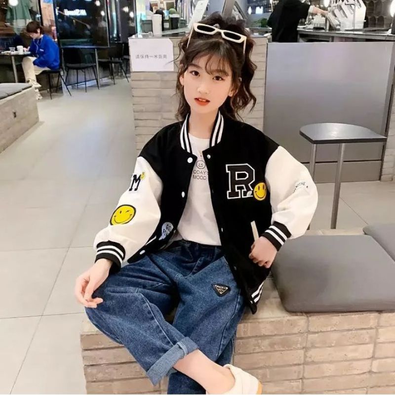 jaket R smile jaket baseball anak