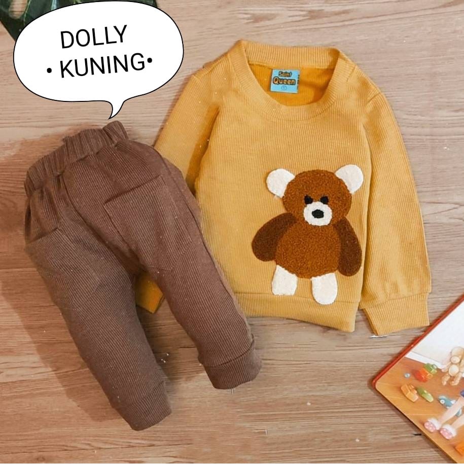 Setelan Anak Cowok - Baju Bayi Laki - Laki Model Sweater Tangan Panjang Celana Panjang Motif Full Bear Usia 6 Bulan-3 Tahun