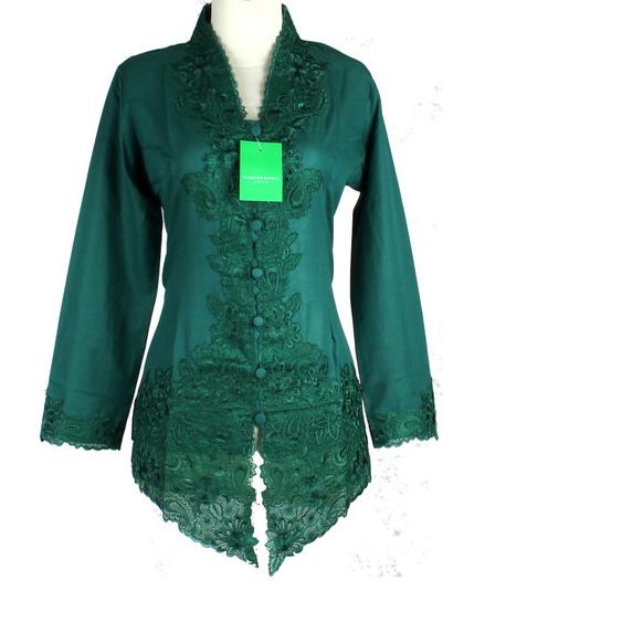 Kebaya Bordir Hijau Botol 668 - S