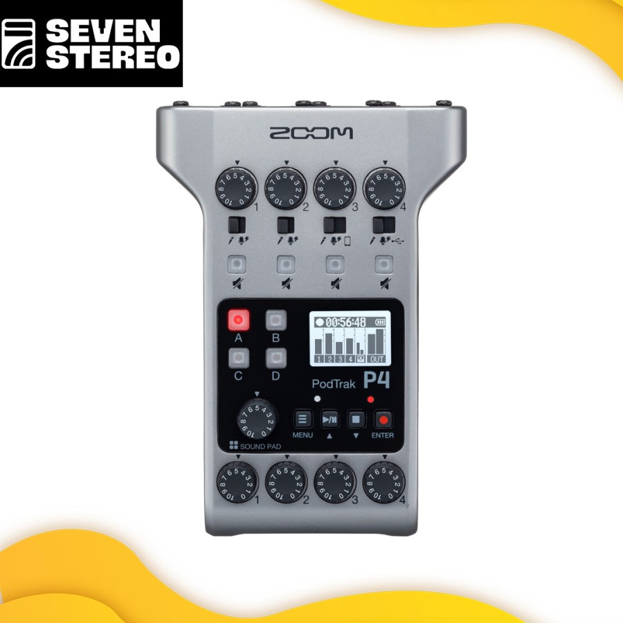 Zoom PodTrak P4 Portable Multitrack Podcast Recorder