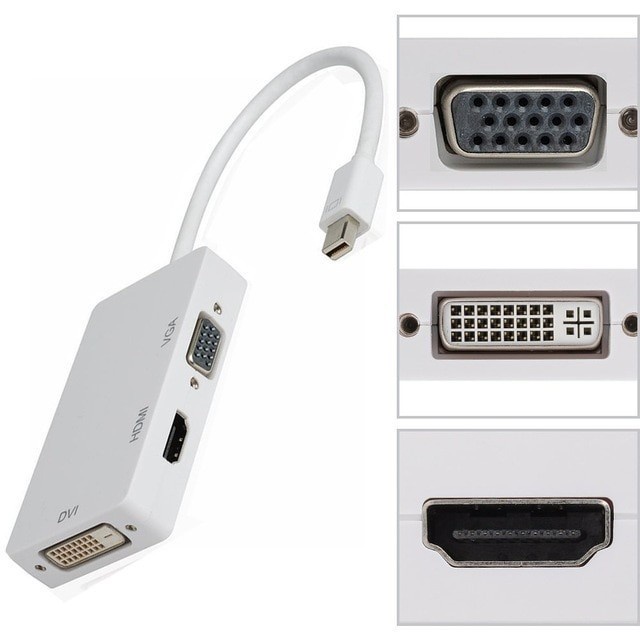 kabel Thunderbolt / MINI DP Display port ke HDMI/DVI/VGA Thunderbolt