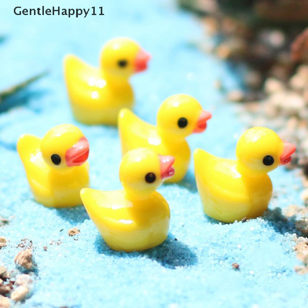 Gentlehappy 10pcs Flat Back Resin Ducks DIY Dekorasi Kerajinan Membuat Pemandangan Taman Peri id