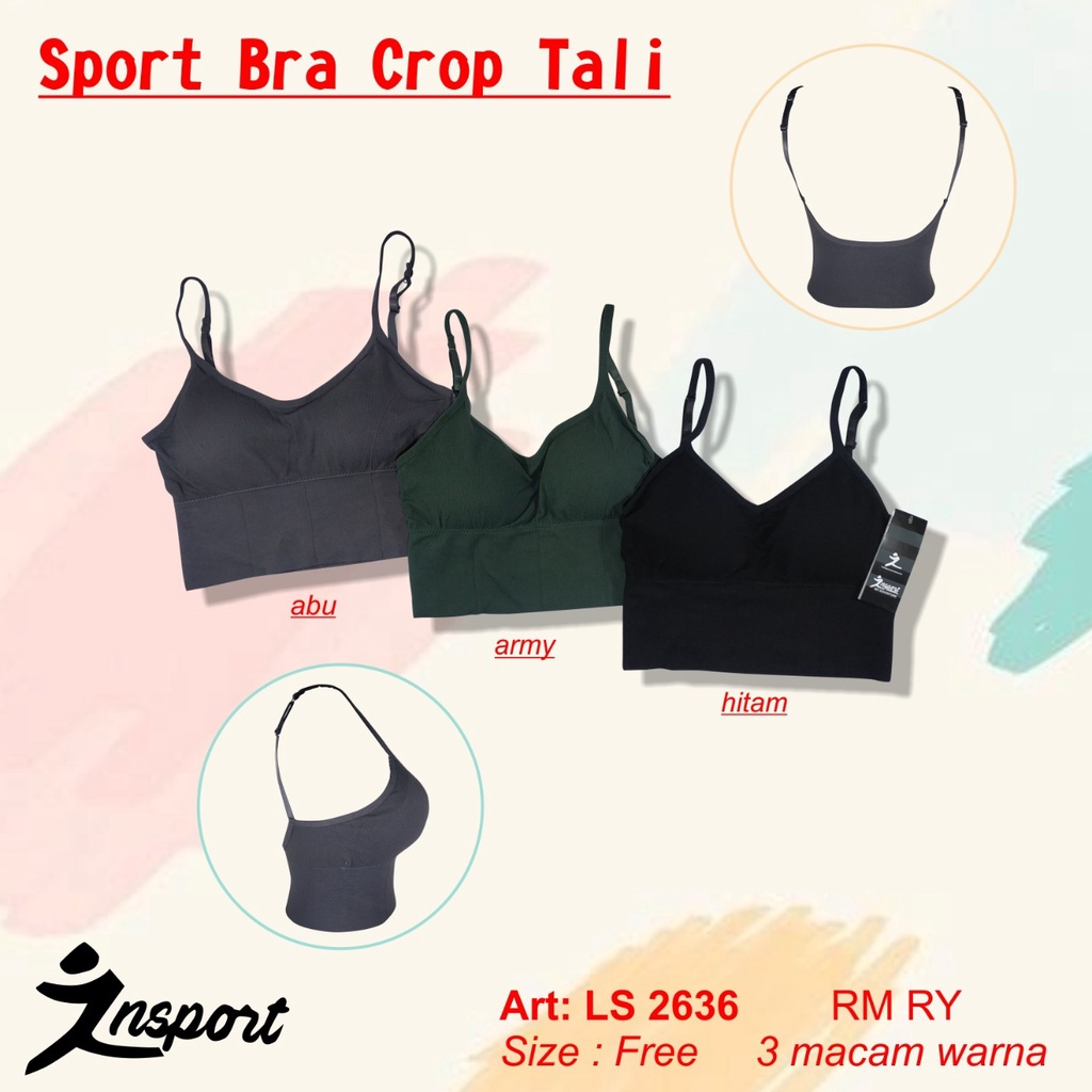 JH Bra Sport / Insport By Lydyly / Sport Bra Murah / BH Wanita Tanpa Cup / Busa Bra Insport 726, 26364, 20364 Termurah