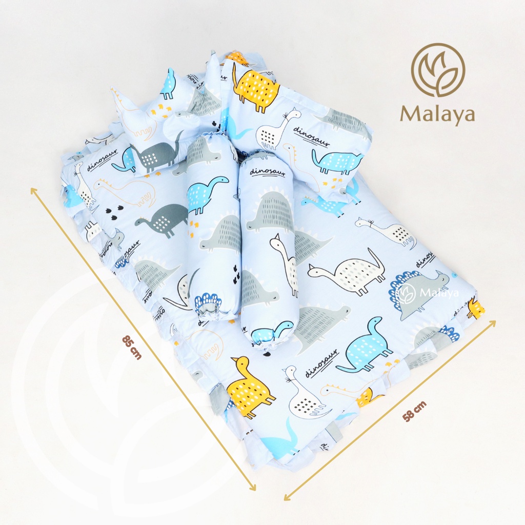 MALAYA BABY- Kasur Kotak Bayi include 2 bantal dan 2 guling |Katun Catra