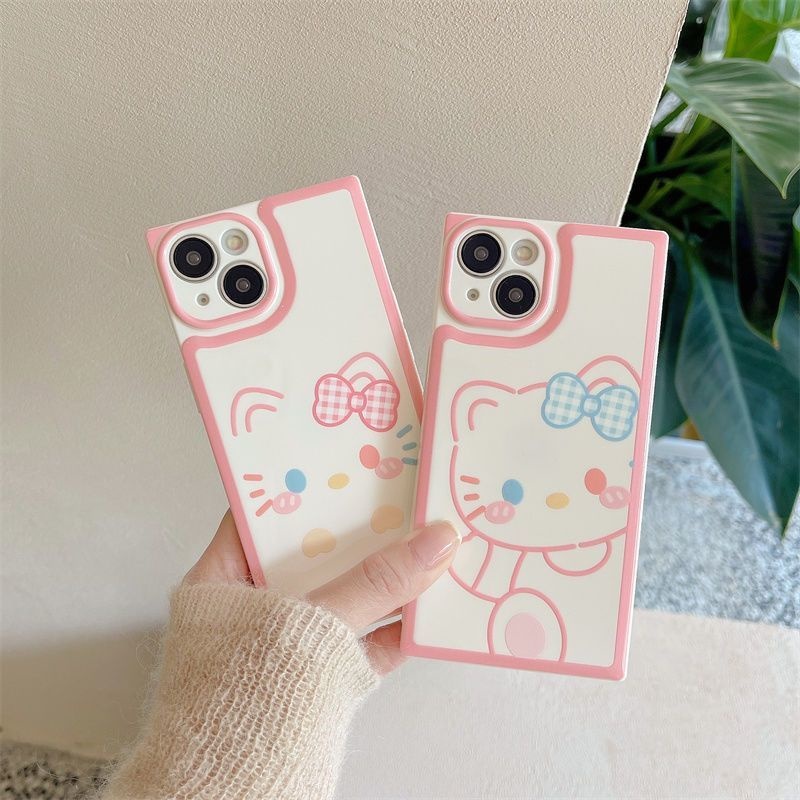 Case Motif Print Kucing Aksen Pita Untuk IPhone 12 13 14 11 Pro Max Rrwqs