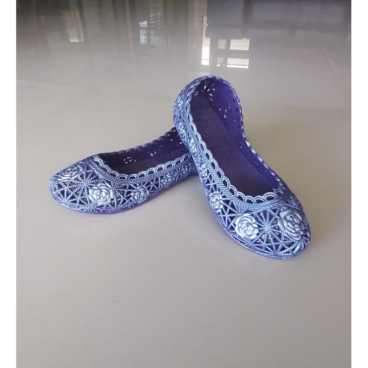 QQ1238 Sepatu Karet Wanita Slip On Jelly Shoes Empuk Anti Air Selop Wanita