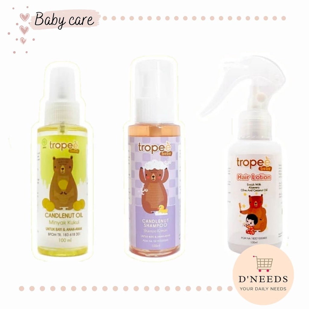Tropee Bebe Candlenut Shampoo / Candlenut Oil / Hair Lotion (100ml)