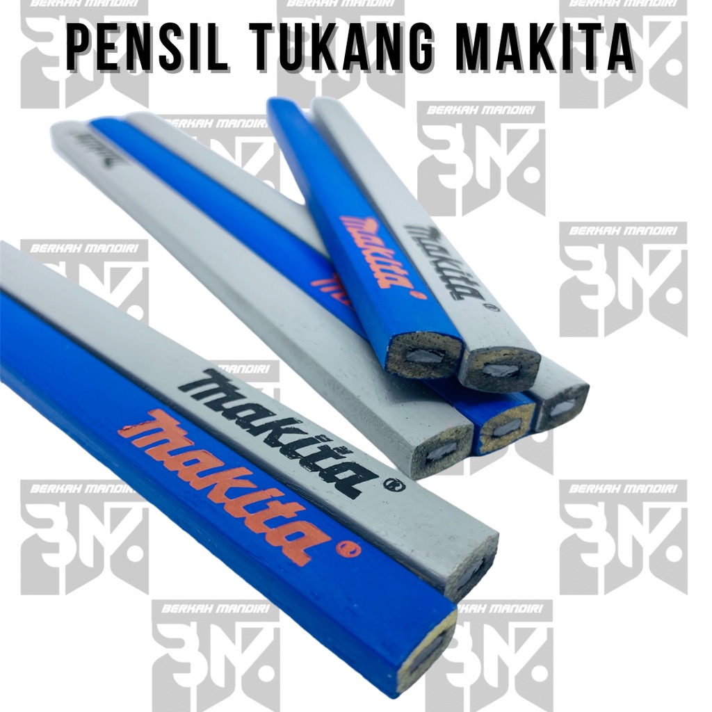 Pensil Tukang Kayu Makita|Pensil Besar Tukang Bangunan Proyek|Pensil Kaligrafi Arab Tebal|Pensil Gesek Kertas Stiker Nomor|Pensil Gambar Penanda Kain Tutup dan Kaca