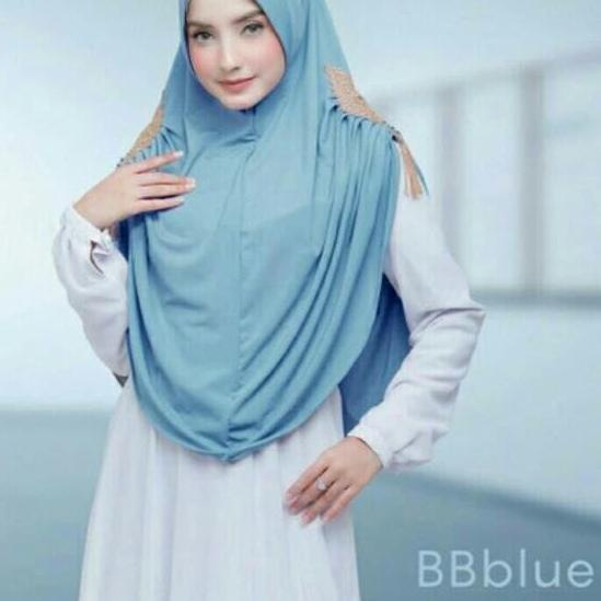 Hijab ORI Khimar Syari Renda Prada Emas Import Quality - Magenta