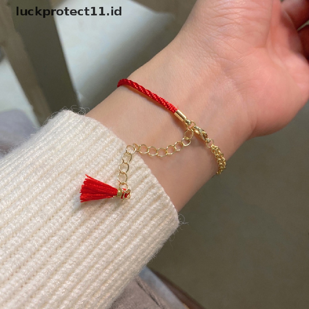 Gelang Tangan Wanita Desain Kartun Hewan Rubah Bunga Merah Lucu Gaya Vintage Untuk Hadiah