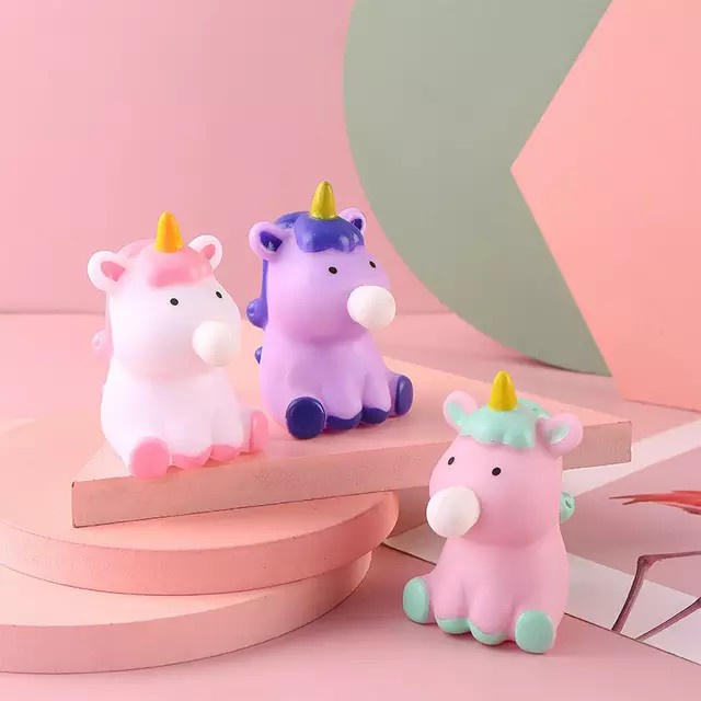 MOMBABY1Mainan Squeeze Pencet unicorn balon / spit bubble pop unicorn anak