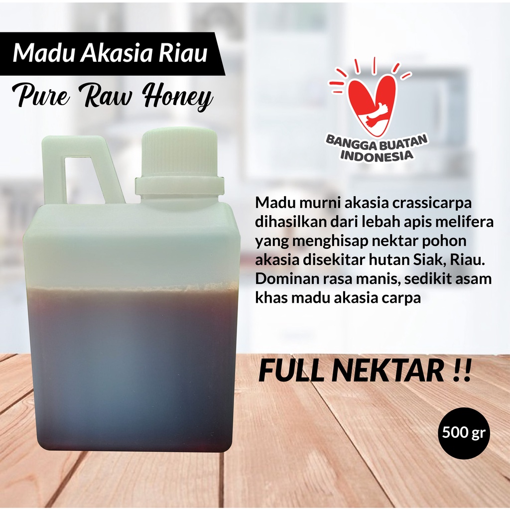 

Madu Murni Asli Akasia Crassicarpa Riau Full Nektar 500 gr