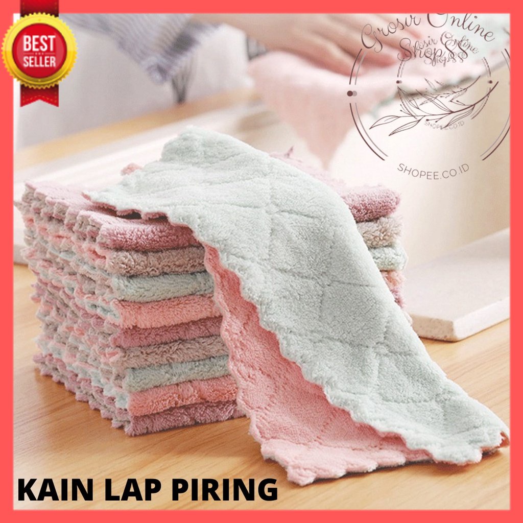 GOS - A101- Kain Lap Piring Anti Minyak - Kain Microfiber Lap Cuci Piring Serbaguna