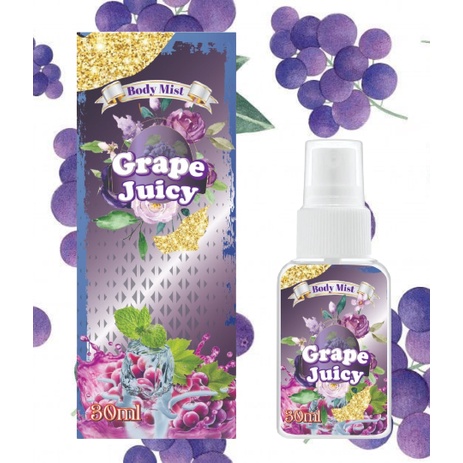 Kanzo - Parfum Body Mist Grape Juicy 30ml Premium / Body Mist Grape Juicy 30ml Best Seller / Parfum Wanita Wangi Tahan Lama