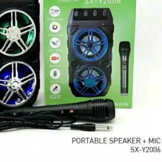 SPEAKER BLUETOOTH SX-Y2006 BONUS MIC KARAOKE/SALON AKTIF WIRELESS