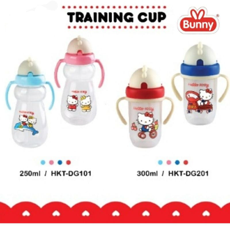 Lusty Bunny HelloKitty Training Cup With Straw / Botol Sedotan BPA Free HKT DG101- DG201 / Botol Sedotam Anak (HKT-DG101 HKT-DG201) / Gelas Minum Bayi