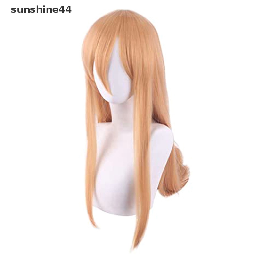 Sunshine Wig / Rambut Palsu Panjang + Poni Warna Oranye Untuk Cosplay Anime