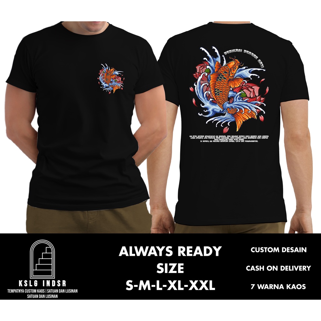 Kaos Pecinta Ikan Koi Dedikasi Dengan Hati Pecinta Koi Indonesia - Kaosilogis