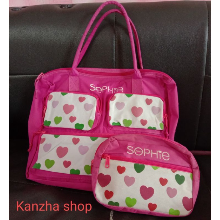 TAS DOMPET LOVE PINK SERBAGUNA SET SOPHIE MARTIN PARIS