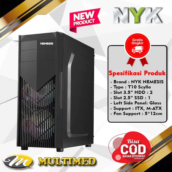 Casing PC Gaming NYK Nemesis T10 Scylla USB 3.0 Front