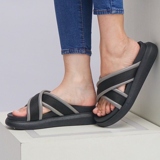 LAPEPA YUK - Dunkenstock ZOEY Sandal Wanita Silang Tinggi 5cm Size 36 - 40 Selop Tidak Licin Sendal Beleza Wedges Slop Birken Rumah Belezza 37 38 39 Warna Purple Ungu Belleza Kekinian Premium Terbaru Shoes Ori Original Mall Official Store