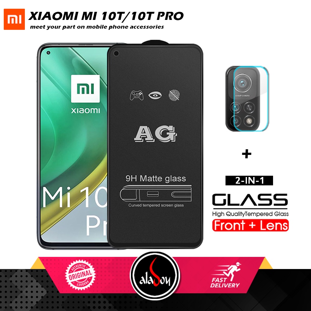 Xiaomi MI 10T/10T Pro PAKET 2IN1 Tempered Glass Matte Anti Glare Full Layar dan Tempered Glass Kamera