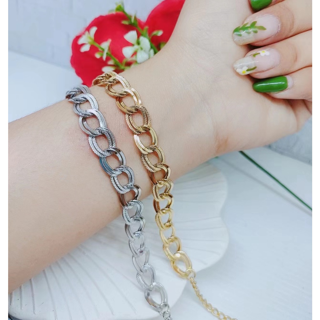 Gelang Titanium Rantai Terbaru Perhiasan Wanita Jewelry w125