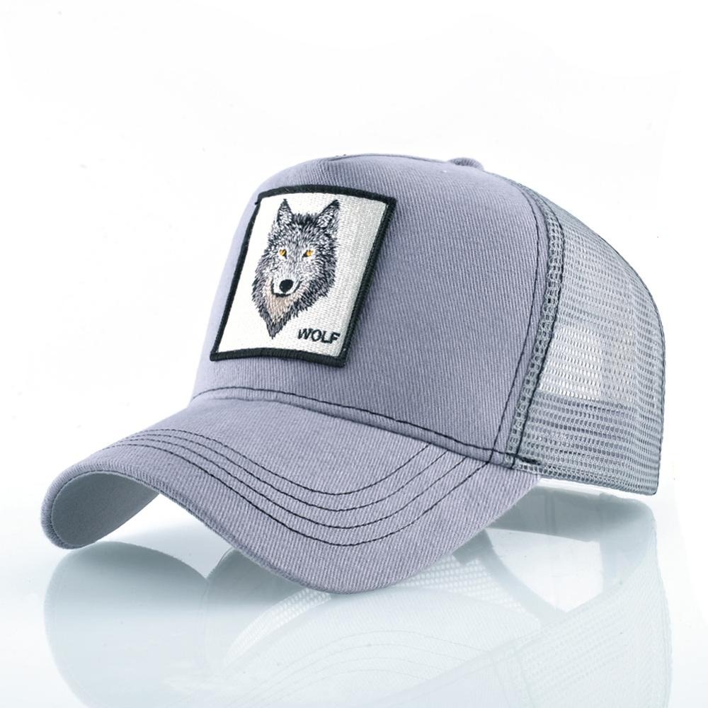 KISSBAOBEI Topi Trucker Baseball Wolf Quick Drying Mesh - DH-YK - Gray