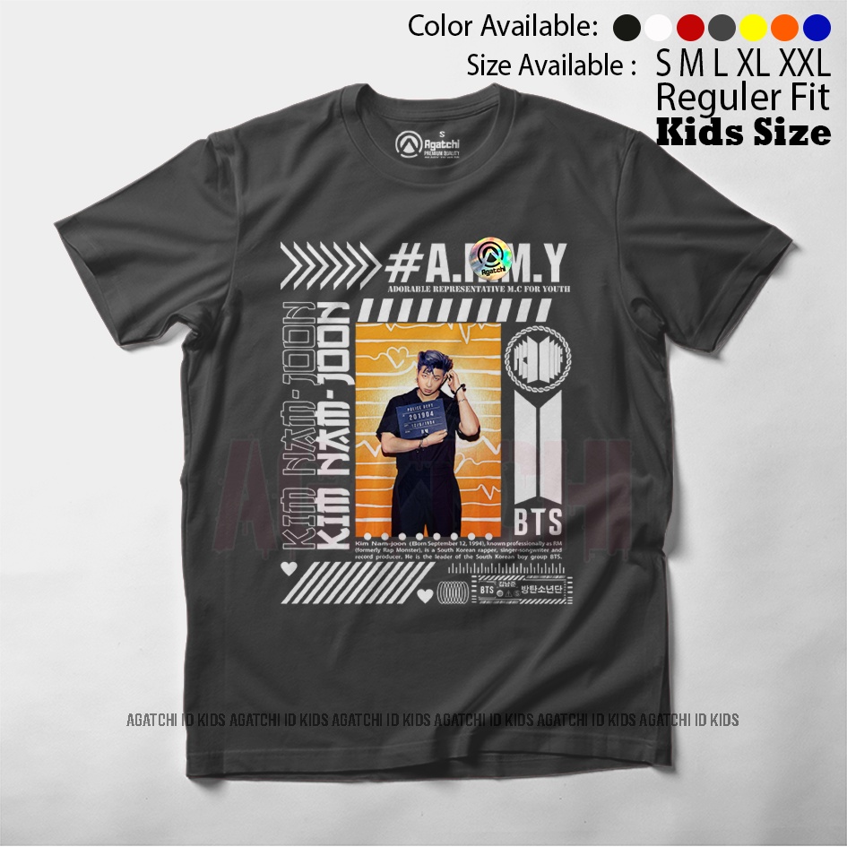 Baju Kaos Atasan Anak Perempuan Motif BTS Kim Nam - Joon / RM