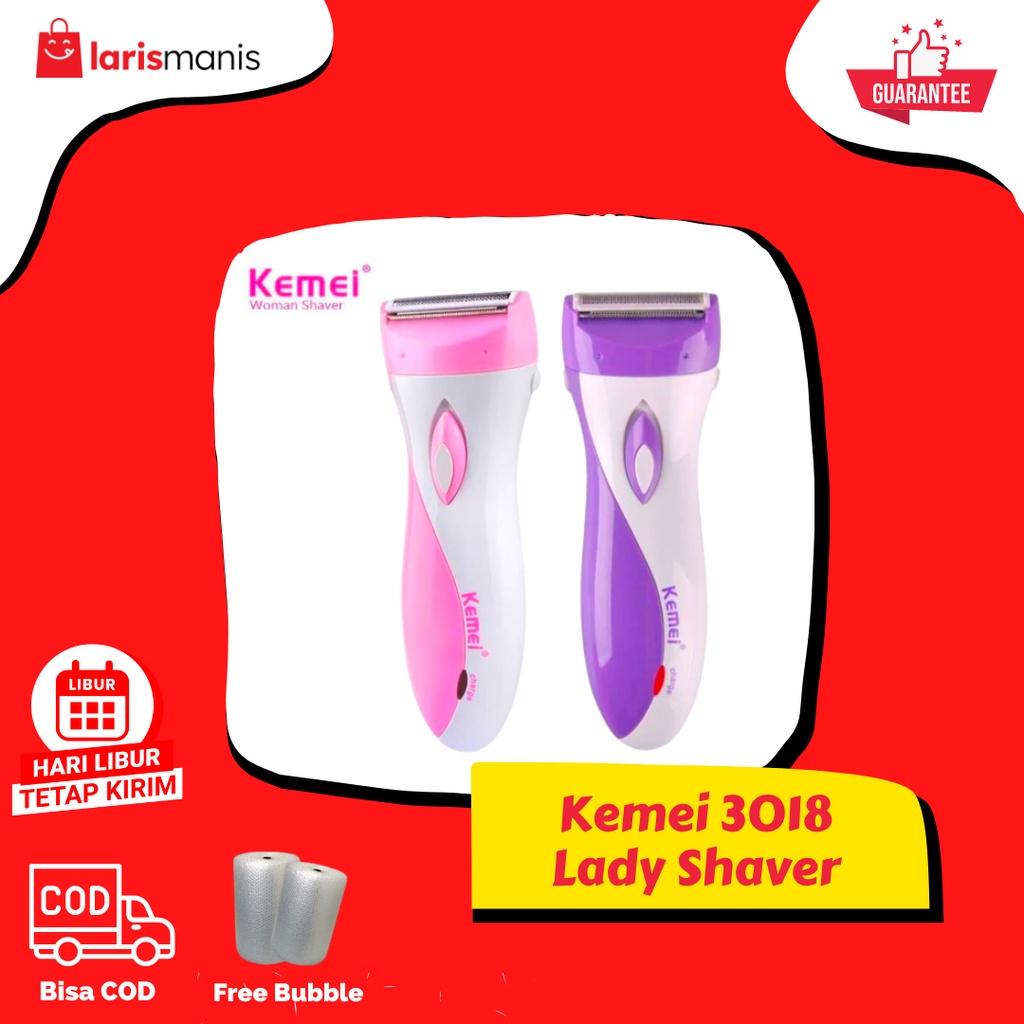 Kemei 3018 Alat Cukur Wanita Lady Shaver Remover Cukuran Bulu Sensitif Kaki Ketiak Ketek Pencukur Bulu Elektrik Tanpa Kabel Shaver Kemei 3018 Alat Cukur Rambut Bulu km-3018 Pencukur Bulu Kemaluan Pencukur Rambut Kemaluan