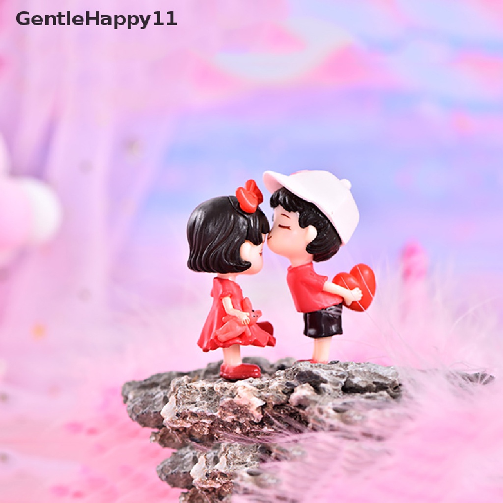 Gentlehappy Lovers Couple Miniatur Boneka Mini DIY Terrarium Patung Peri Dekorasi Taman id