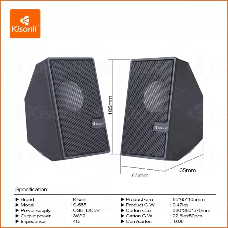 KISONLI Speaker Gaming Laptop / Komputer S555 Strong Bass And Compatibility-7