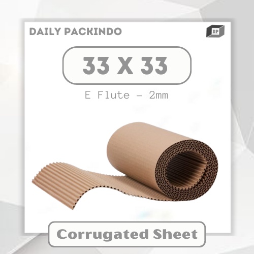 

Lembaran Kardus/Dus/CardBoard/Corrugated Single Face Ukuran 33x33 Cm