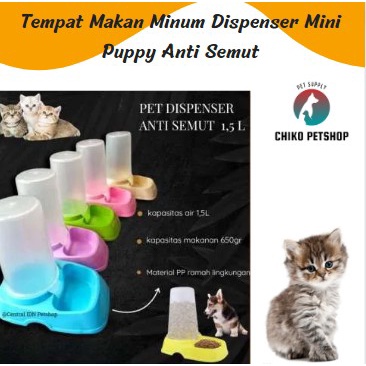 Dispenser MINI Tempat Makan &amp; Minum Kucing Anjing | Tempat Makan Minum