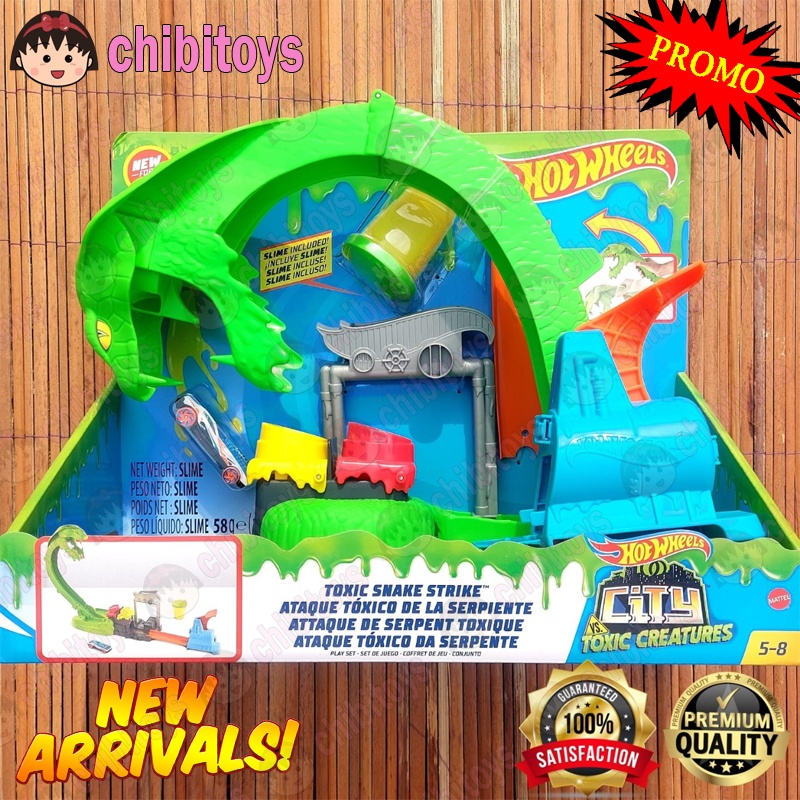HOTWHEELS TRACK CITY TOXIC SNAKE STRIKE PLAY SET - DOWNTOWN CREATURE ORIGINAL MATTEL MAINAN HOT WHEE