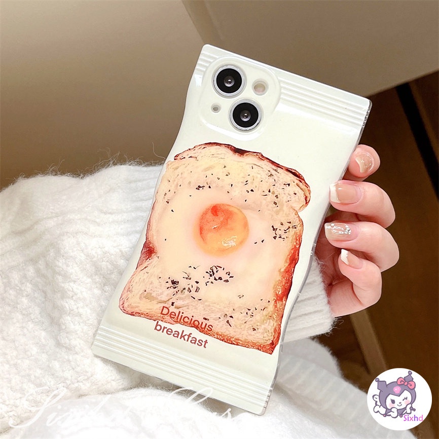 Redmi 12C 10C 10A 10 Redmi Note 12 11 11s 10s 10 9 8Pro Redmi 9T 9C 9A 9 Xiaomi 12 Lite 11Lite 12T 11T 10T Poco M3 X4Pro Snack Bag Case New Style Toast Egg Fashion Phone Case Soft Cover