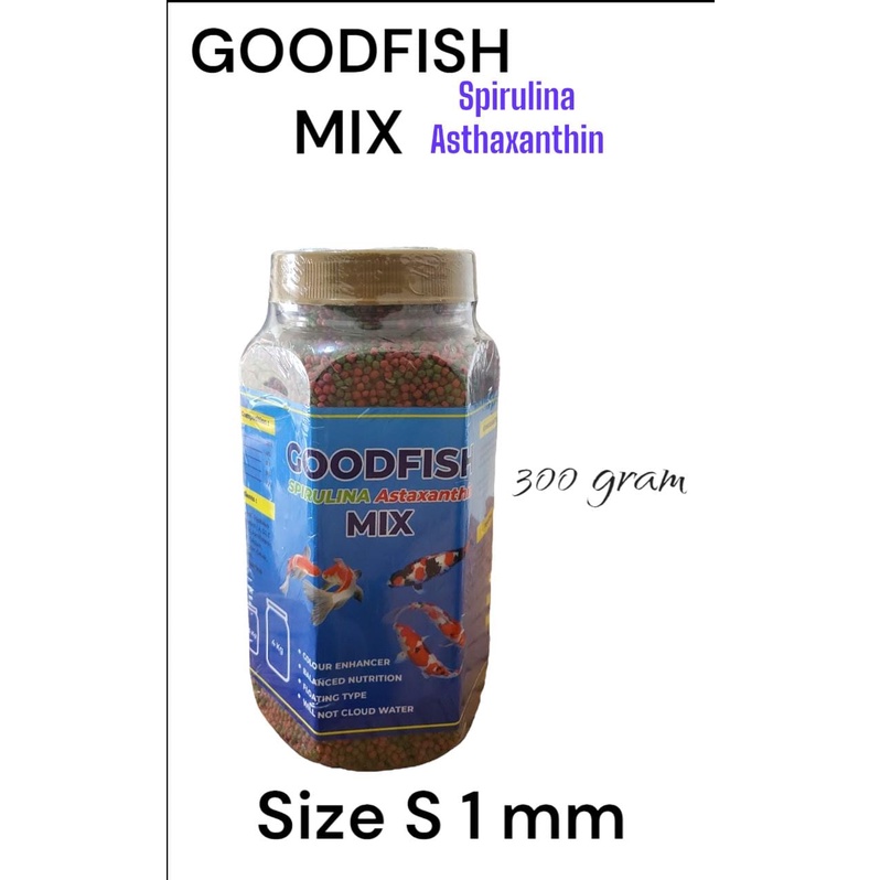 PELET IKAN KOKI KOI GOODFISH MIX SPIRULINA ASTAXANTHIN 1,25 KG 1 MM