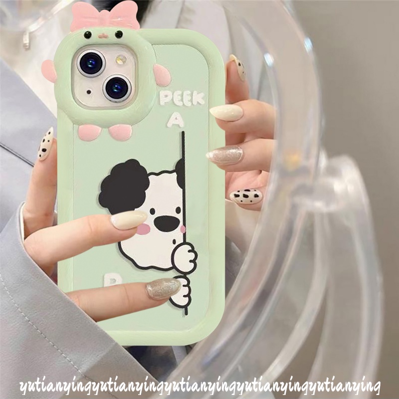 Soft Case Tpu Motif Kartun Beruang Anjing 3D Untuk iPhone 11 13 12 14 Pro Max 7 Plus X XR XS Max 8 7 6s 6 14 Plus SE 2020