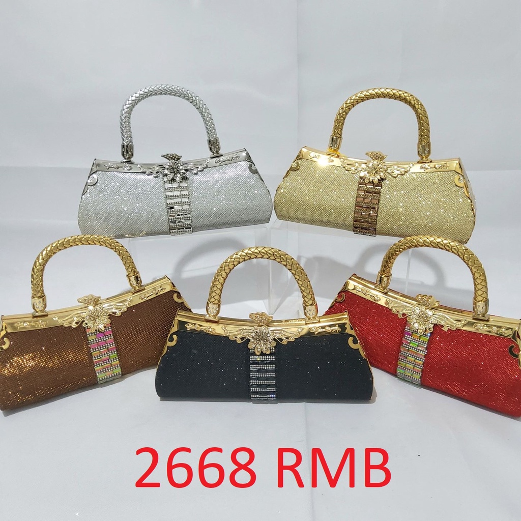 Tas Pesta  Farnell Import Clucth Wanita Cantik Permata Cantik Mewah 2636/2668/2707