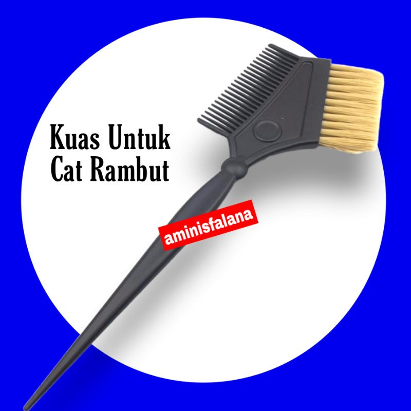 kuas semir cat rambut bulu coklat premium profesional hair salon barbershop pangkas potong styling r