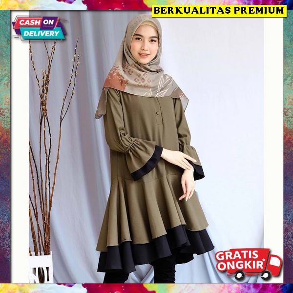 Baju Tunik Cewek Kekinian Atsan Thunic Cewek Korea Tuniq Atasan Kondangan Tunic Wanita Import Mididr
