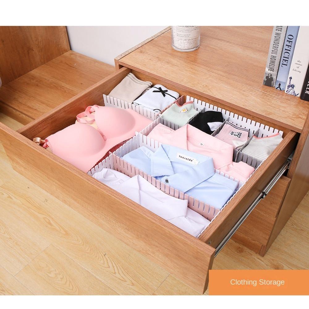 TOP Laci Penyimpanan Pakaian Dalam Kaus Kaki Hemat Tempat Penyimpanan Rumah Tangga Sekat Adjustable Underwear Socks Adjustable Storage Box