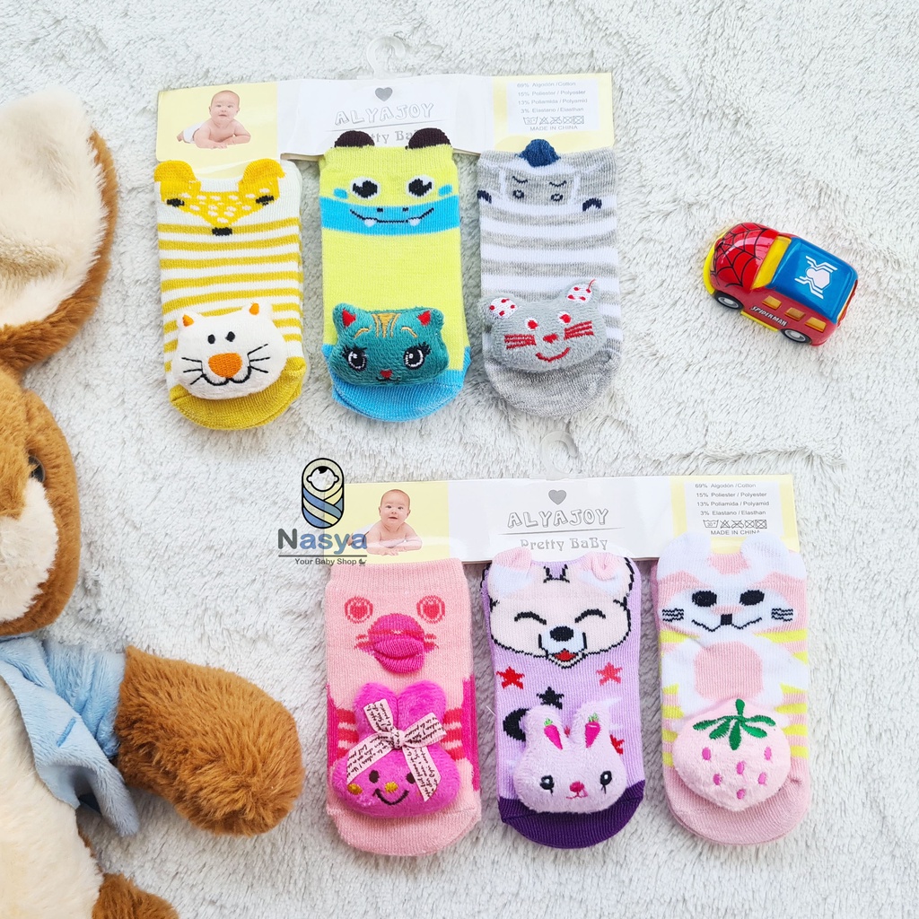 [C-015] Baby rattle 3in1 kaos kaki bunyi anti slip isi 2