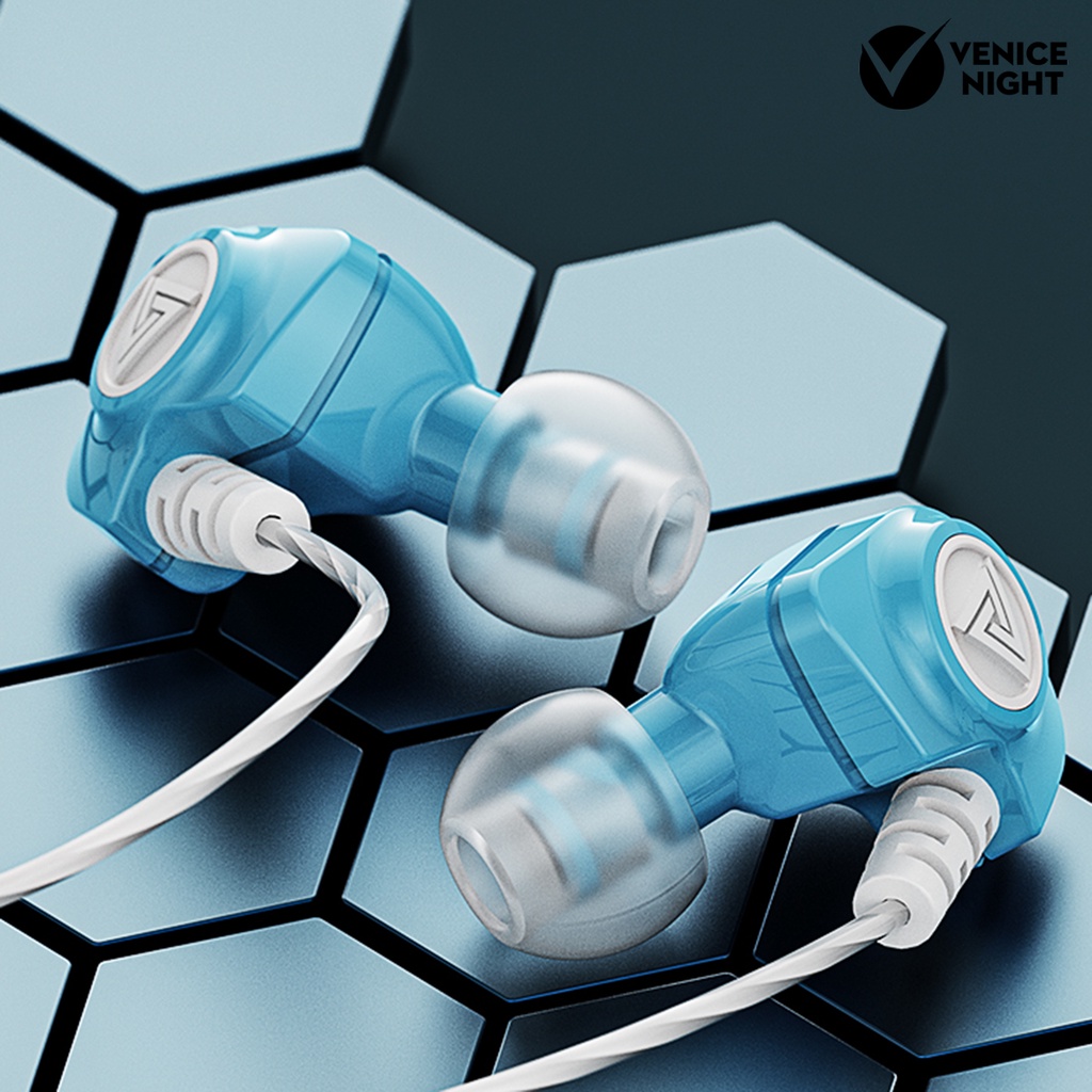 (VNEP) (Berkabel) 2Pcs SK5 Earbud Bergaya Kontrol Kawat In-Ear 3.5mm Earphone yang Dapat Dilepas dengan Mikrofon untuk Olahraga